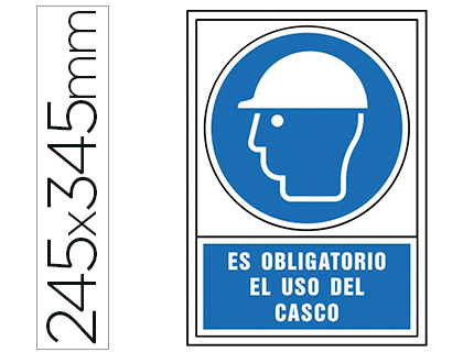 Pictograma PVC 245x345mm. ES OBLIGATORIO EL USO DE CASCO